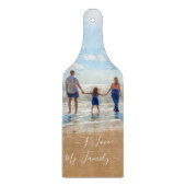 Aangepaste uw familie foto snijplank met tekst (Voorkant)