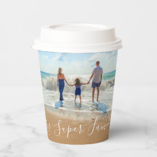 Aangepaste uw familie fotopapier kopjes met tekst papieren bekers