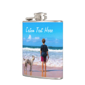 Aangepaste uw favoriete fotofles met tekstnaam heupfles (Links)