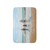 Aangepaste uw foto badmat met tekst (Voorkant Verticaal)