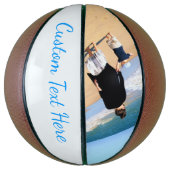 Aangepaste uw foto basketbal cadeau met tekst naam (Verticaal)