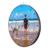 Aangepaste uw foto Dart Board Gift met tekst Dartbord (Voorkant Rechts)