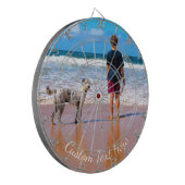 Aangepaste uw foto dartbord met tekst (Voorkant Links)