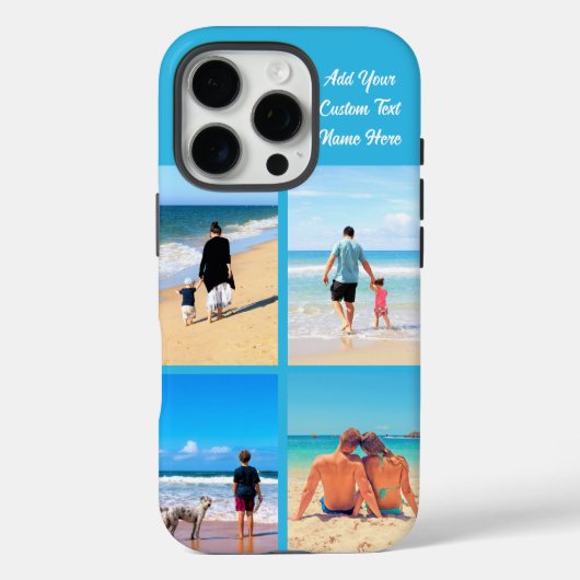 Aangepaste Uw Foto en Tekst Collage iPhone Case (Achterkant)