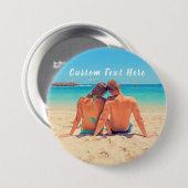 Aangepaste uw foto en tekst naam Button Gift (Voorkant /achterkant)