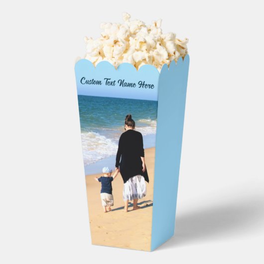 Aangepaste uw foto en tekst Popcorn Box Bedankdoosjes (Popped)