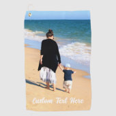Aangepaste uw foto Golf handdoek cadeau met tekst (Voorkant)
