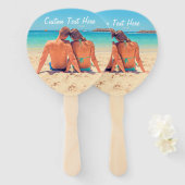 Aangepaste uw foto hand ventilator met tekst handwaaier (Voorkant en achterkant)