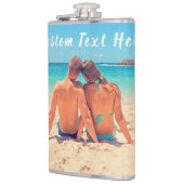 Aangepaste uw foto kolf cadeau met tekst naam heupfles (Links)
