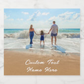 Aangepaste uw foto mousserende wijn label met teks sparkling wijnetiket (Enkel label)