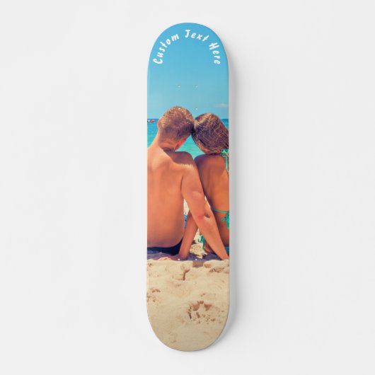 Aangepaste uw foto skateboard met tekst (Voorkant)