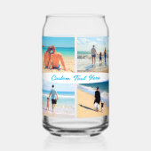 Aangepaste uw fotocollage en tekst gepersonaliseer blikvorm glas (Achterkant)