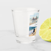 Aangepaste uw fotocollage Shot Glass met tekst Glas (Links)