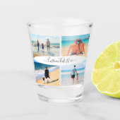 Aangepaste uw fotocollage Shot Glass met tekst Shot Glas (Voorkant)