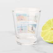 Aangepaste uw fotocollage Shot Glass met tekst Shot Glas (Achterkant)