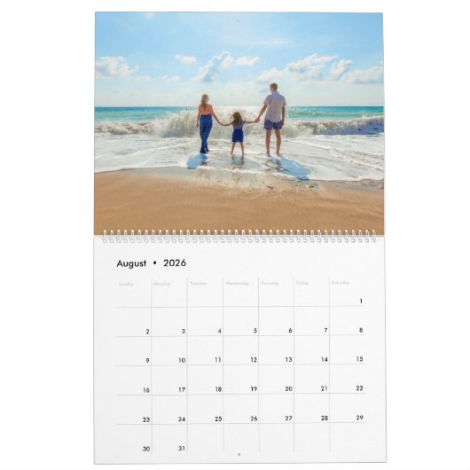 Aangepaste uw fotokalender cadeau met tekst kalender (Aug 2026)