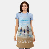 Aangepaste uw fotonaam Schort tekst - beste chef-k (Gedragen)