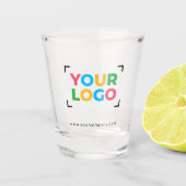 Aangepaste uw Logo Here Business Branding Shot Glas (Voorkant)