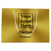 Aangepaste Uw Logo Hier op Brushed Gold Look Groot Cadeauzakje (Achterkant)