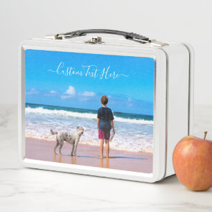 Aangepaste uw Photo Metal Lunch Box met tekst