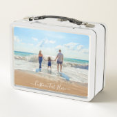 Aangepaste uw Photo Metal Lunch Box met tekst (Achterkant)
