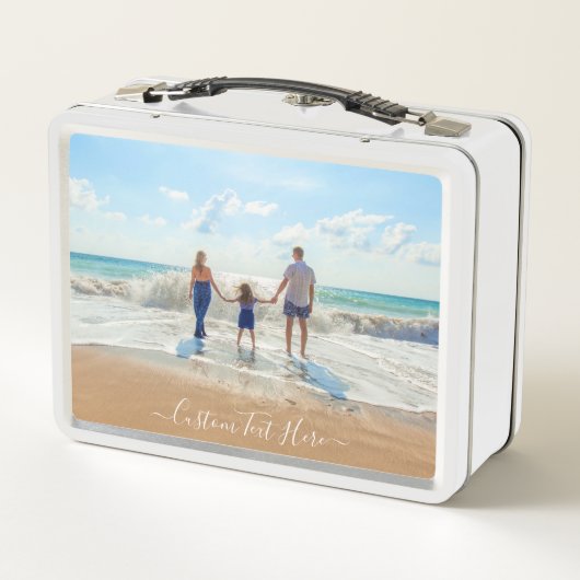 Aangepaste uw Photo Metal Lunch Box met tekst (Achterkant)