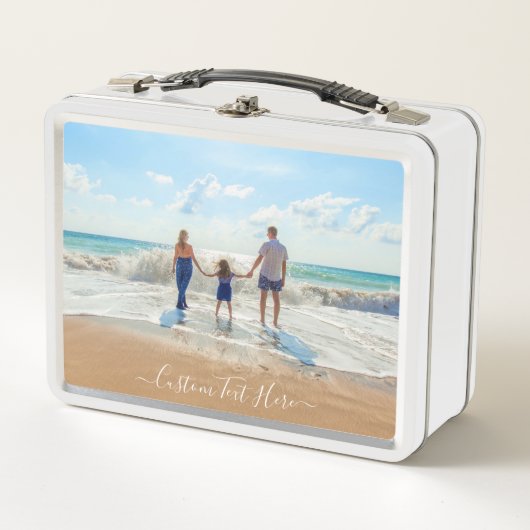 Aangepaste uw Photo Metal Lunch Box met tekst (Voorkant)
