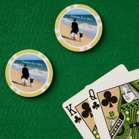Aangepaste uw Photo Poker Chips met Tekst (Pokertafel (Dubbel))