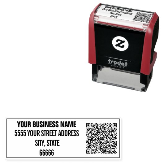 Aangepaste uw QR-code Adres Stamp Sjabloon Zelfinktende Stempel (In situ)