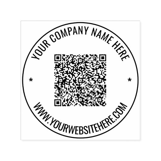 Aangepaste uw QR-code en tekst ronde stempel Sjabl (Design)