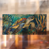 Aangepaste V2 Tropisch Zee schildpad Glas in lood  Raamsticker (Vel 2)