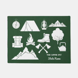 Aangepaste vactiecabacte Camping Collage Campers Deurmat