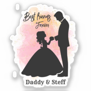 Aangepaste vader en dochter - beste vrienden voor  sticker