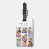 Aangepaste vader foto collage naam bagagelabel (Voorkant verticaal)