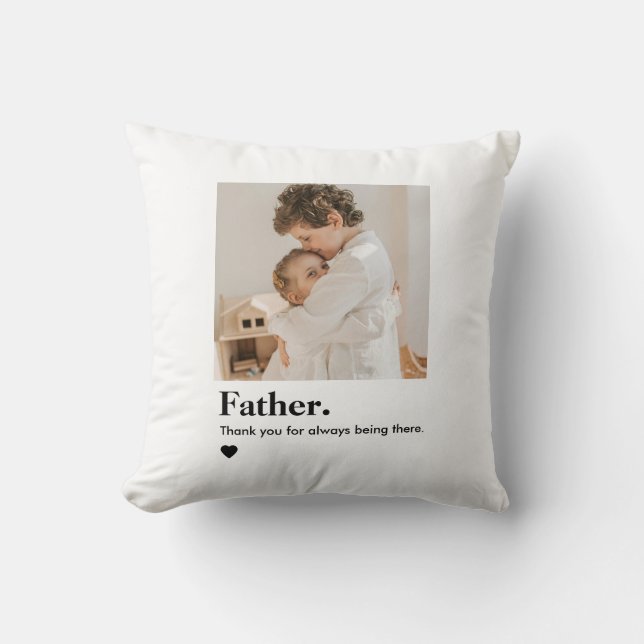 Aangepaste Vader Fotokussen | Gepersonaliseerd pap Kussen (Voorkant)