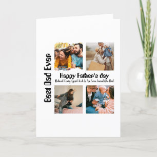 Aangepaste Vaderdag 4 foto collage Beste Papa Ooit Feestdagen Kaart