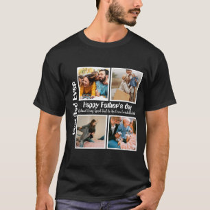 Aangepaste Vaderdag 4 foto collage Beste papa ooit T-shirt