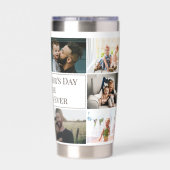 Aangepaste Vaderdag Beste papa ooit fotocollage Geïsoleerde Drinkbeker (Achterkant)