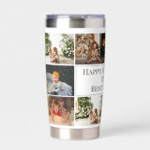 Aangepaste Vaderdag Beste papa ooit fotocollage Geïsoleerde Drinkbeker (Voorkant)