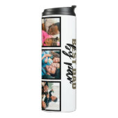 Aangepaste vaderdag Beste vader van foto's van fot Thermosbeker (Gedraaid links)