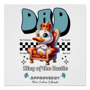 Aangepaste vaderdag cadeau, papa eend perfect poster