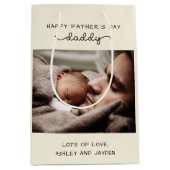 Aangepaste Vaderdag Cute Minimal Photo Medium Cadeauzakje (Voorkant)