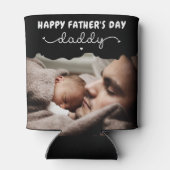 Aangepaste Vaderdag Cute Minimalistische Foto Blikjeskoeler (Achterkant)