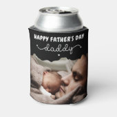 Aangepaste Vaderdag Cute Minimalistische Foto Blikjeskoeler (Blikje Achterkant)