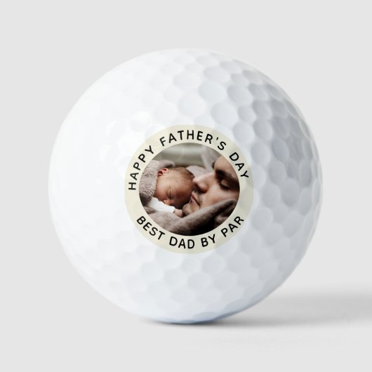 Aangepaste Vaderdag Cute Minimalistische Foto Golfballen (Voorkant)