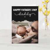 Aangepaste Vaderdag Cute Minimalistische Foto Kaart (Gele Bloem)