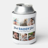 Aangepaste Vaderdag Foto Collage Beste papa ooit Blikjeskoeler (Blikje Voorkant)