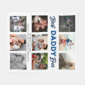 Aangepaste Vaderdag Foto Collage Beste papa ooit Fleece Deken (Voorkant (Horizontaal))