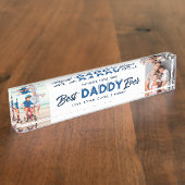 Aangepaste Vaderdag Foto Collage Beste papa ooit Naambordje (Zijkant)