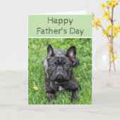 Aangepaste Vaderdag foto Franse bulledog Kaart (Gele Bloem)